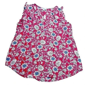 Loft Outlet NWT Size S red sleeveless ruffle blouse